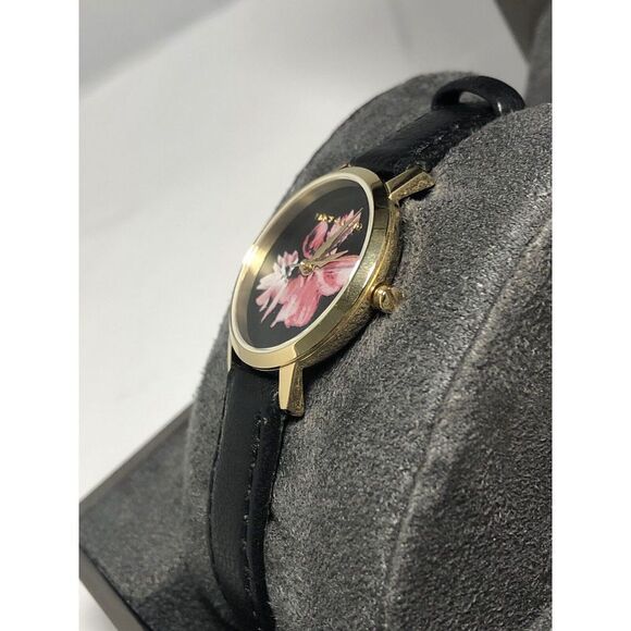 Vince Camuto VC5352 Unisex Black Leather Analog Black Dial Quartz Watch BW114 - Picture 3 of 10